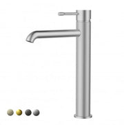 IKON Linie High Rise Brushed Nickel Tall Basin Mixer Tap - FIL Kitchen Bathroom