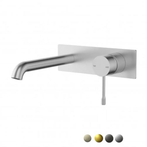 IKON Linie Wall Basin Mixer Trim Kit 180mm/220mm Bushed Nickel - FIL Kitchen Bathroom
