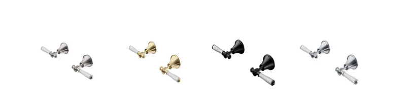IKON Clasico Wall Top Assemblies Chrome/Brushed Nickel/Brushed Gold/Matt Black (CERAMIC HANDLE) - FIL Kitchen Bathroom