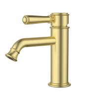 IKON Clasico Basin Mixer Brushed Gold Ceramic Handle/Brass Handle - FIL Kitchen Bathroom