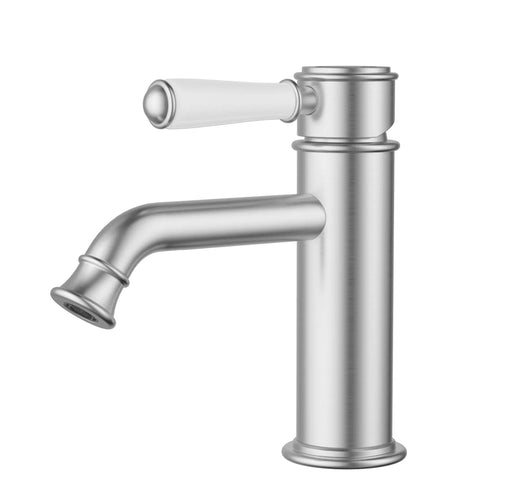 IKON Clasico Basin Mixer Brushed Nickel Brass Handle/Ceramic Handle - FIL Kitchen Bathroom
