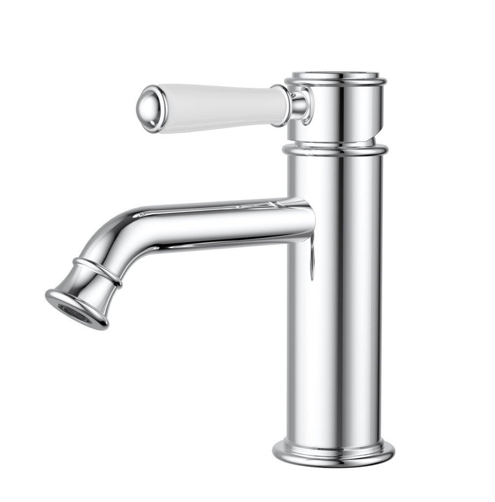 IKON Clasico Basin Mixer Chrome Brass Handle/Ceramic Handle