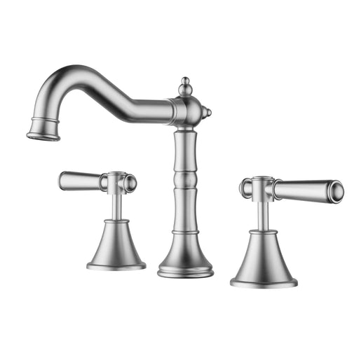 IKON Clasico Brushed Nickel Basin Mixer Set Brass/Ceramic Handle - FIL Kitchen Bathroom