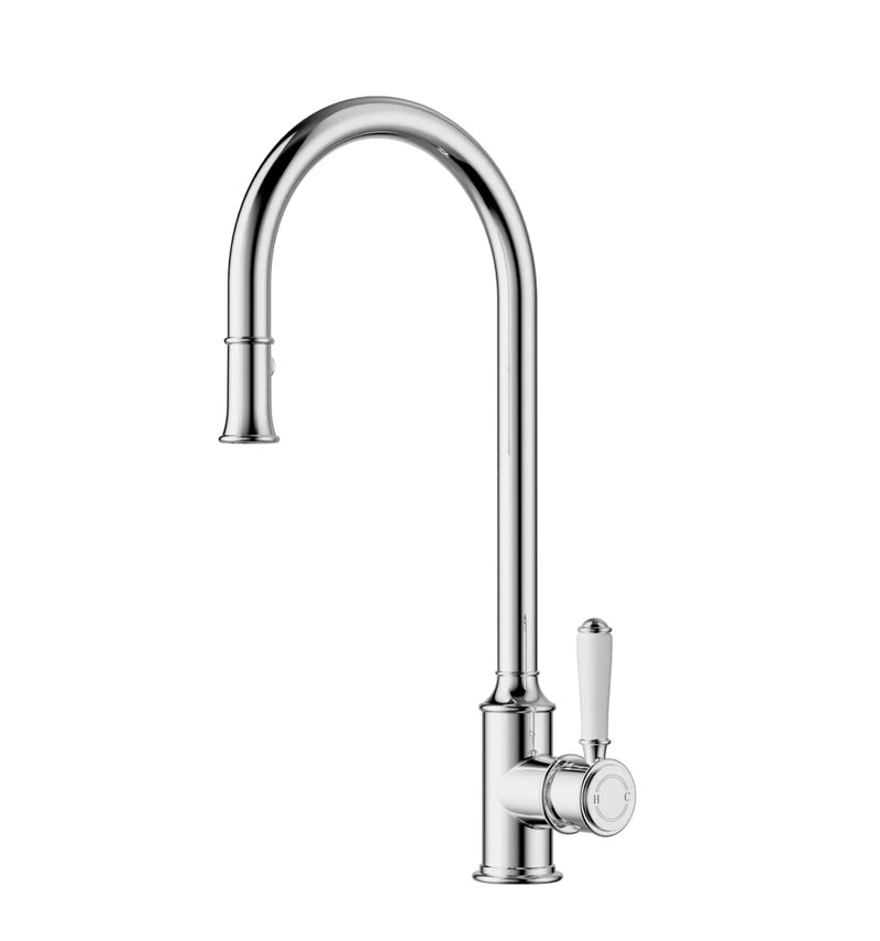 Clasico Pull out Sink Mixer Chrome Brass /Ceramic Handle - FIL Kitchen Bathroom