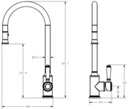 Clasico Brushed Nickel Pull out Sink Mixer Brass Handle/Ceramic Handle - FIL Kitchen Bathroom