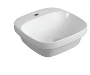 Semi Inset Ceramic Basin Gloss White 420x 420x 155mm/500x 420x 155mm - FIL Kitchen Bathroom