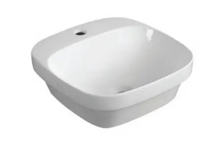 Semi Inset Ceramic Basin Gloss White 420x 420x 155mm/500x 420x 155mm - FIL Kitchen Bathroom