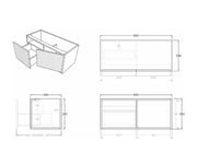 Bellevue Ensuite Slim Wall Hung Vanity Prime Oak 900X386X380mm/1200X386X380mm - FIL Kitchen Bathroom