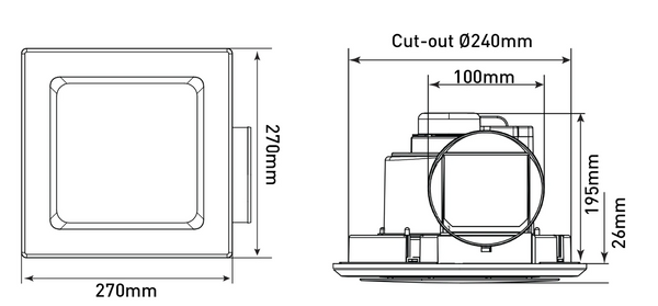 Small Square Exhaust Fan