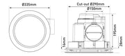 Revoline Bathroom Exhaust Fan With 17W LED - FIL Kitchen Bathroom