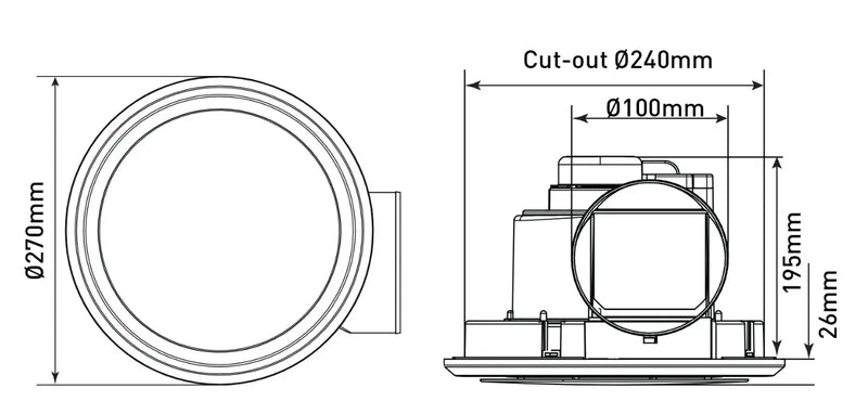 Small Round Exhaust Fan - FIL Kitchen Bathroom