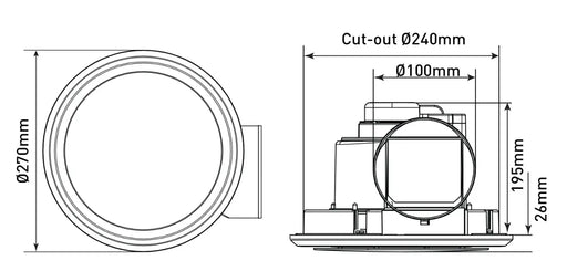Small Round Exhaust Fan - FIL Kitchen Bathroom