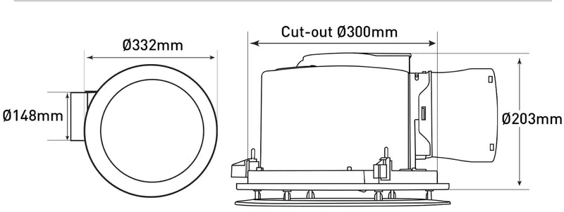 Turboline Round Exhaust Fan with CCT LED - FIL Kitchen Bathroom