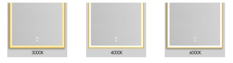 ARCHIE FRAMED LED MIRROR Gold Metal/Matte Black 900x600mm - FIL Kitchen Bathroom