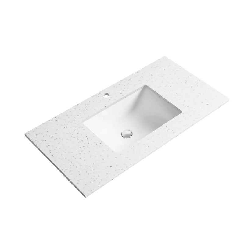 Snow Stone Top With Undermount Basin 600mm/750mm/900mm/1200mm/1500mm - FIL Kitchen Bathroom