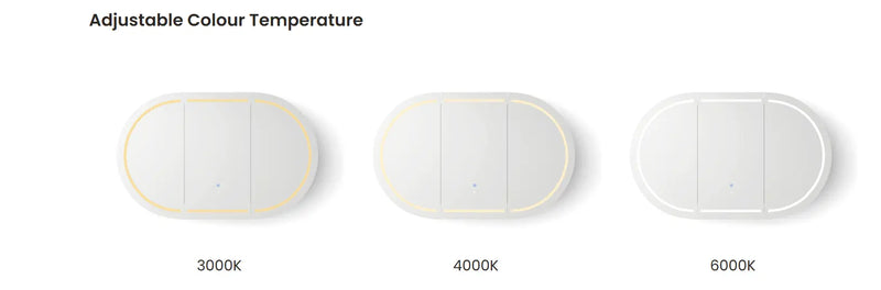 LED Bondi Shaving Cabinet Natural Oak/White/Black Oak 1500(W)x900(H)mm - FIL Kitchen Bathroom