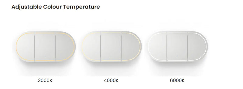 LED Bondi Shaving Cabinet Natural Oak/White/ Black Oak  1800(W)x900(H) - FIL Kitchen Bathroom