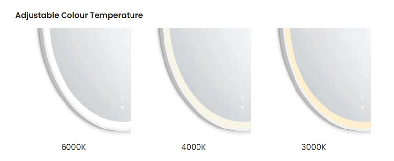 LED Bondi Metal Frame Mirror Brushed Gold/Matte Black/Matte White 800mm - FIL Kitchen Bathroom