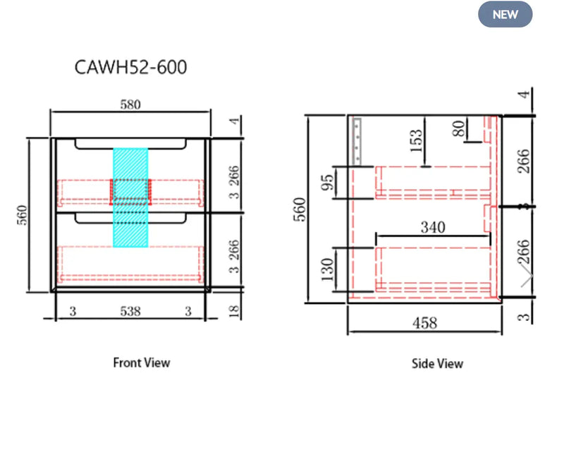AINSLEY Wall Hung Vanity Natural Oak 600mm/750mm/900mm/1200mm/1500mm - FIL Kitchen Bathroom