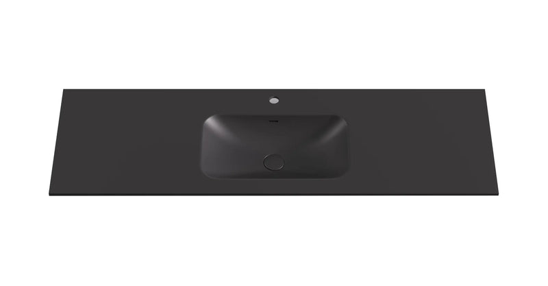 Chiefly Solid Surface Stone Top Matt Black 600mm/750mm/900mm/1200mm/1500mm - FIL Kitchen Bathroom