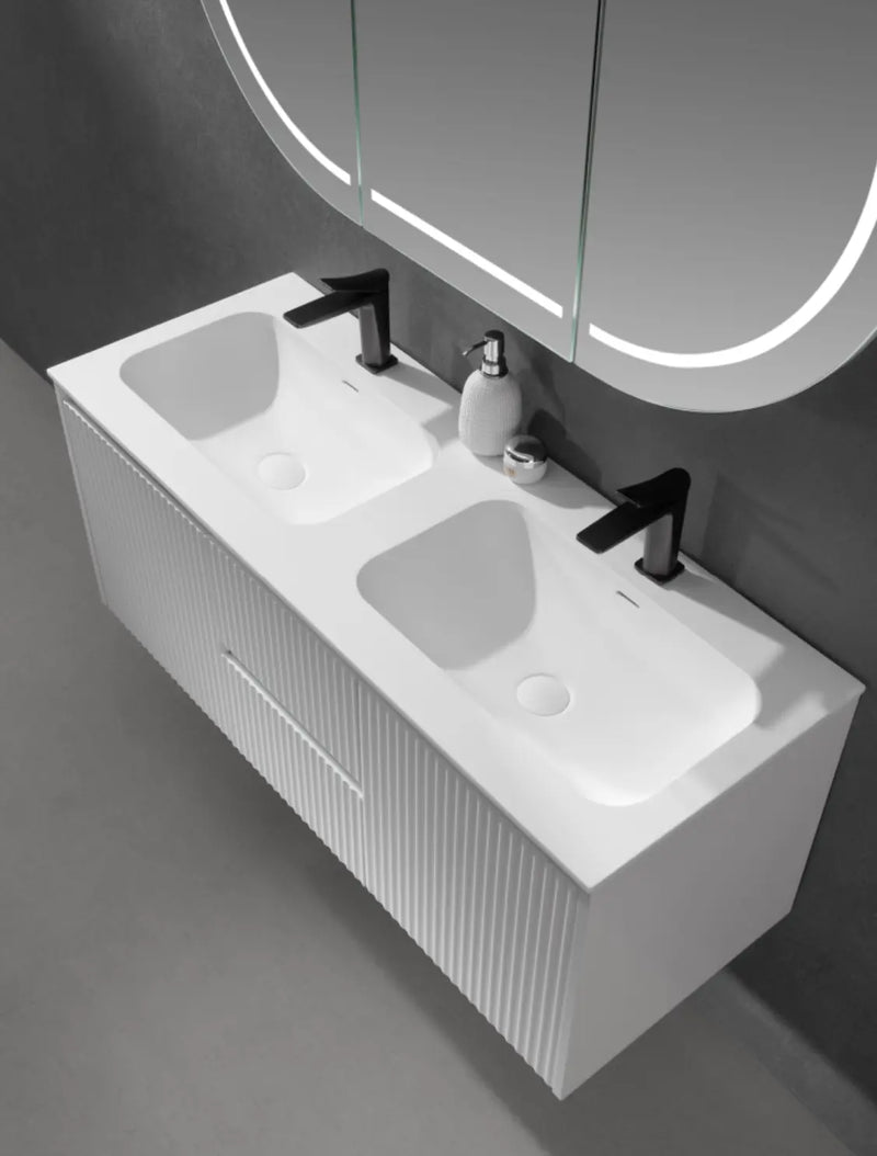 Chiefly Solid Surface Stone Top Matt White 600mm/750mm/900mm/1200mm/1500mm/1800mm - FIL Kitchen Bathroom