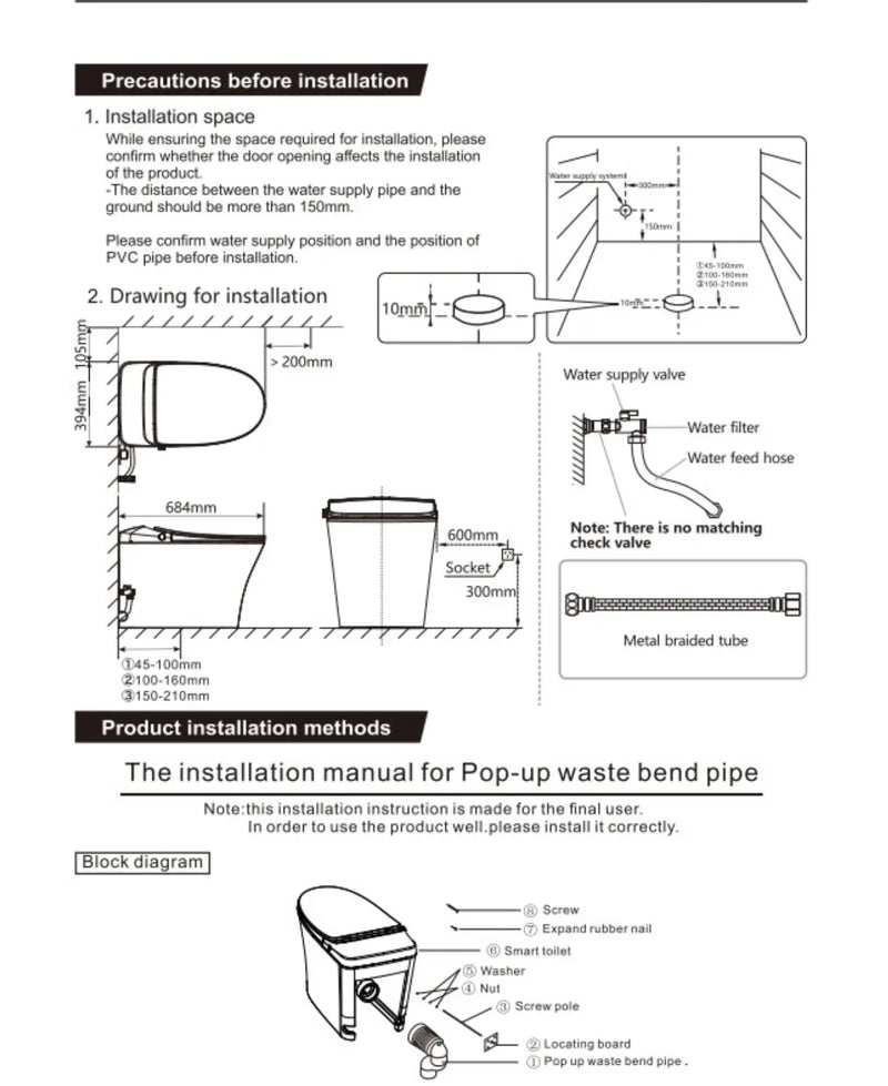 Samos Back to Wall Smart Toilet - FIL Kitchen Bathroom