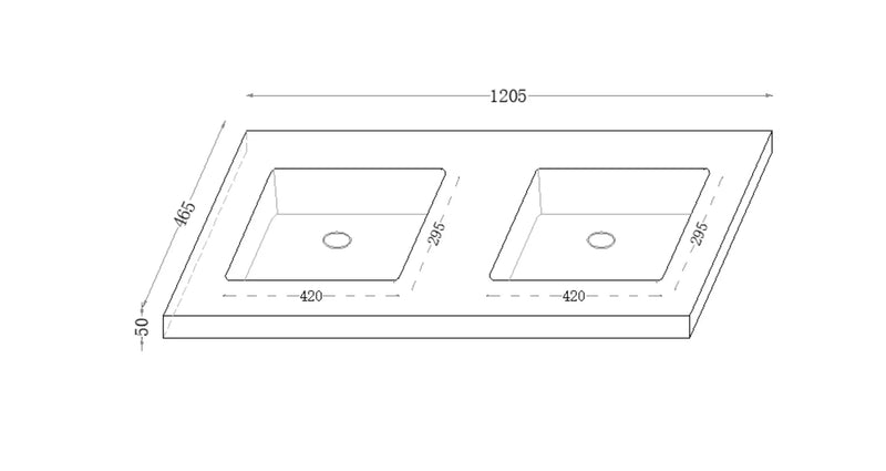 Fine Ceramic Basin Joined with Sintered Stone Double Bowl 1200mm/1500mm - FIL Kitchen Bathroom