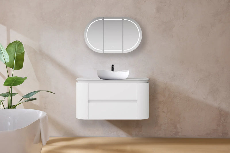 Devito Modern Wall Hung Vanity PVC Cabinet Matte White 750mm/900mm/1200mm/1500mm - FIL Kitchen Bathroom