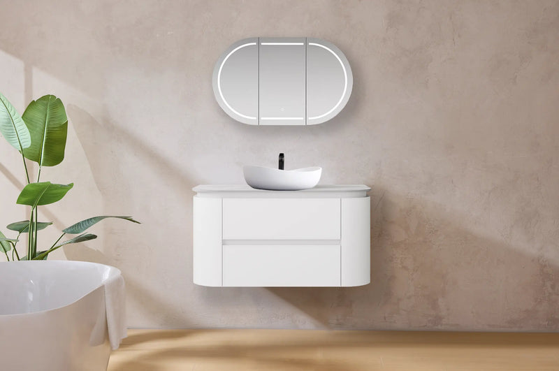 Devito Modern Wall Hung Vanity PVC Cabinet Matte White 750mm/900mm/1200mm/1500mm - FIL Kitchen Bathroom