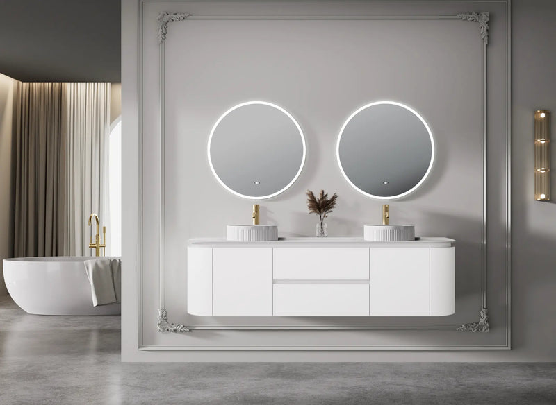 Devito Modern Wall Hung Vanity PVC Cabinet Matte White 750mm/900mm/1200mm/1500mm - FIL Kitchen Bathroom