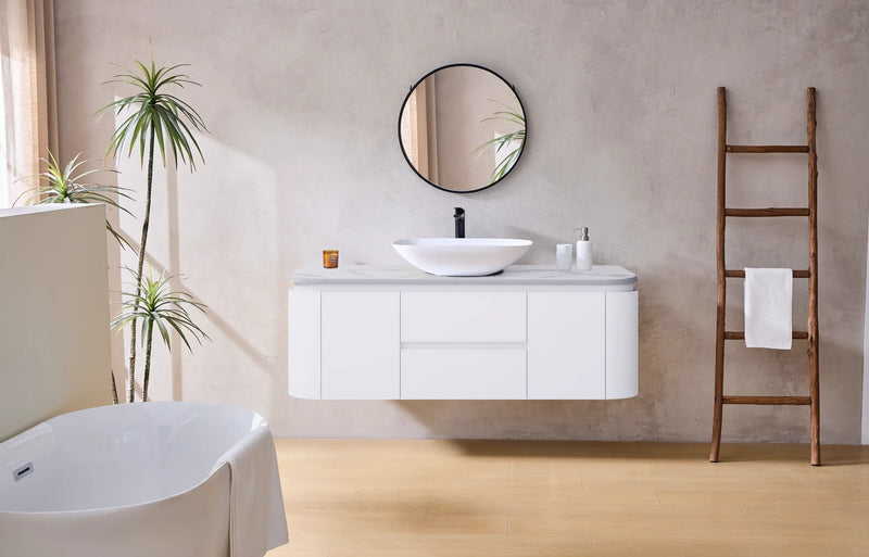 Devito Modern Wall Hung Vanity PVC Cabinet Matte White 750mm/900mm/1200mm/1500mm - FIL Kitchen Bathroom