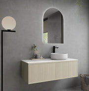 Bellevue Ensuite Slim Wall Hung Vanity Prime Oak 900X386X380mm/1200X386X380mm - FIL Kitchen Bathroom