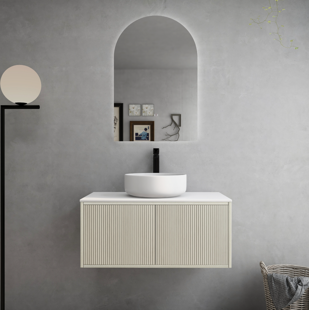 Bellevue Ensuite Slim Wall Hung Vanity Prime Oak 900X386X380mm/1200X386X380mm