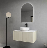 Bellevue Ensuite Slim Wall Hung Vanity Prime Oak 900X386X380mm/1200X386X380mm - FIL Kitchen Bathroom