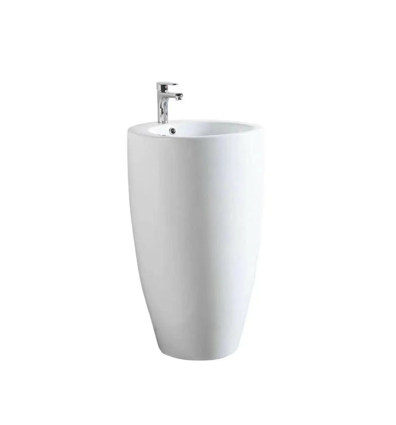 Freestanding Gloss White Ceramic basin 500mmX500mmX840mm - FIL Kitchen Bathroom