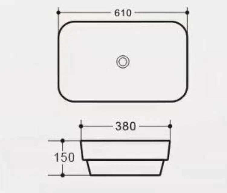 Insert Ceramic Basin Gloss White 610*380*150mm - FIL Kitchen Bathroom