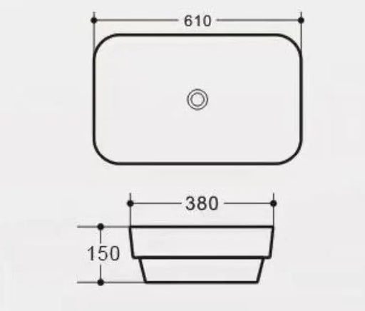 Insert Ceramic Basin Gloss White 610*380*150mm - FIL Kitchen Bathroom