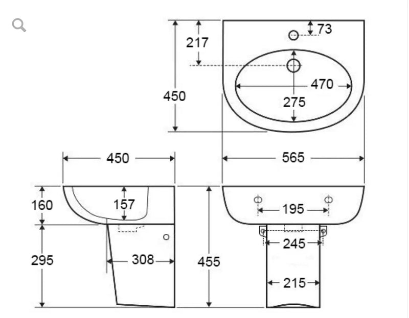 Care Wash Basin 300*240*360 mm - FIL Kitchen Bathroom