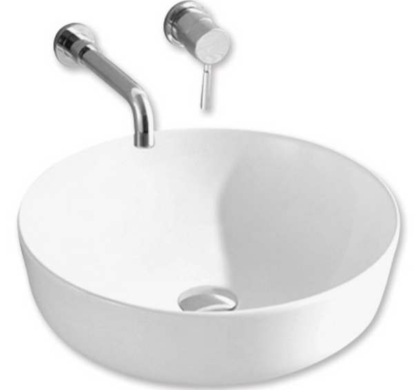 Ultra Slim Wall Hung/Above Counter Basin Gloss White 420*420*140mm