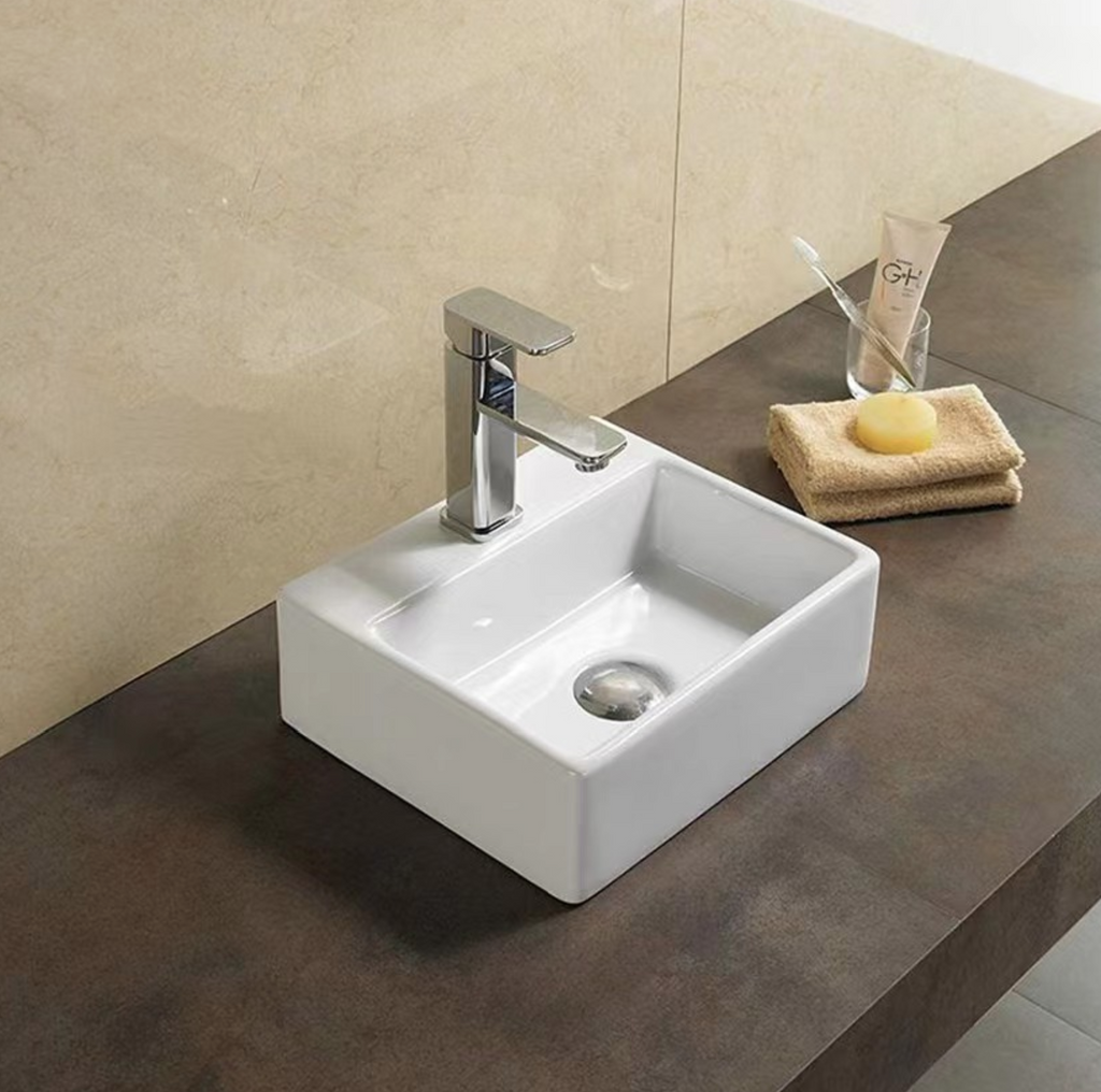 Ultra Slim Wall Hung/Above Counter Basin Gloss White 330mm/375mm/410mm/420mm/460mm