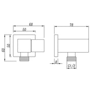 Brushed Nickel Shower Rail Aquaperla