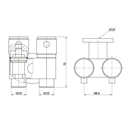 Amoza DN15 Dual Cistern Tap Amoza