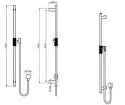 CADDENCE Series Brushed Gun Metal Grey Shower Rail without Handheld Shower FIL Kitchen Bathroom