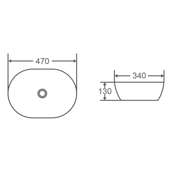 Vale Matt Pink Above Counter Oval Basin 470X340X130mm