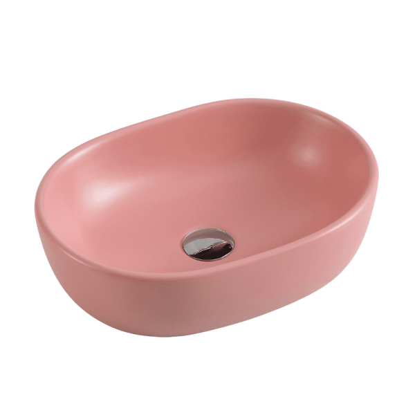 Vale Matt Pink Above Counter Oval Basin 470X340X130mm