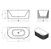Attica Havana 1500 BTW Multi-fit Fluted Bath with Overflow otti