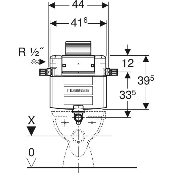 Geberit Alpha 12cm In-wall Cistern – 82cm Installation Height mercioaustralia