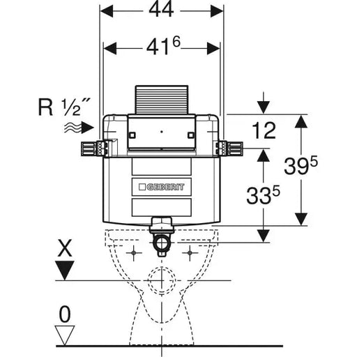 Geberit Alpha 12cm In-wall Cistern – 82cm Installation Height mercioaustralia