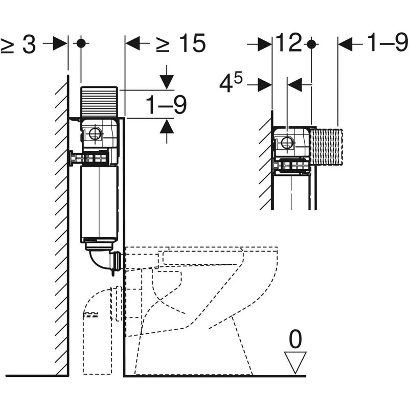 Geberit Alpha 12cm In-wall Cistern – 82cm Installation Height mercioaustralia