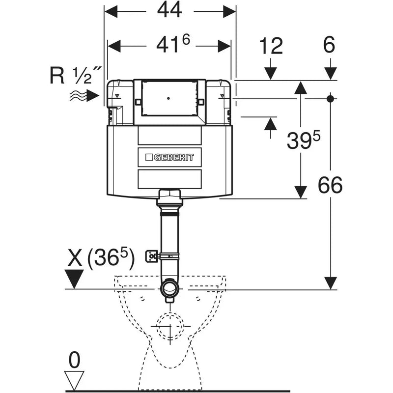 Geberit Alpha 12cm In-wall Cistern – 109cm Installation Height mercioaustralia